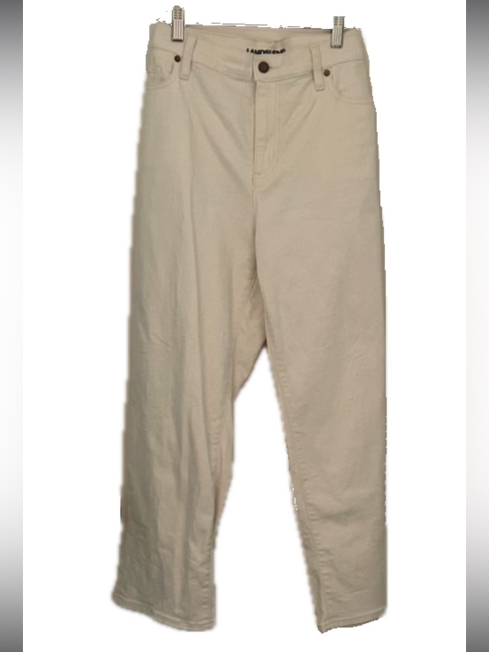 Land’s End Natural Ivory Denim Straight Leg Jeans NWOT
